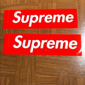 Red Supreme Box Logo Stickers